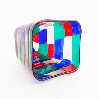 Fulvio Bianconi, a Pezzato glas vase from Venini Italy mid 1900s.