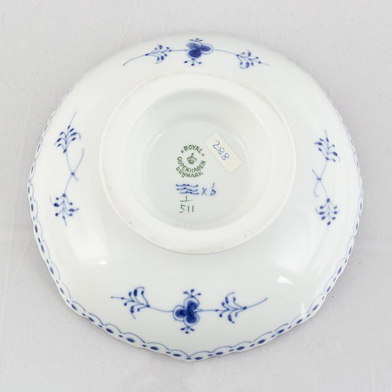 A 'Blue Fluted Half Lace' porcelain dish, Royal Copenhagen, model 511, 1957.