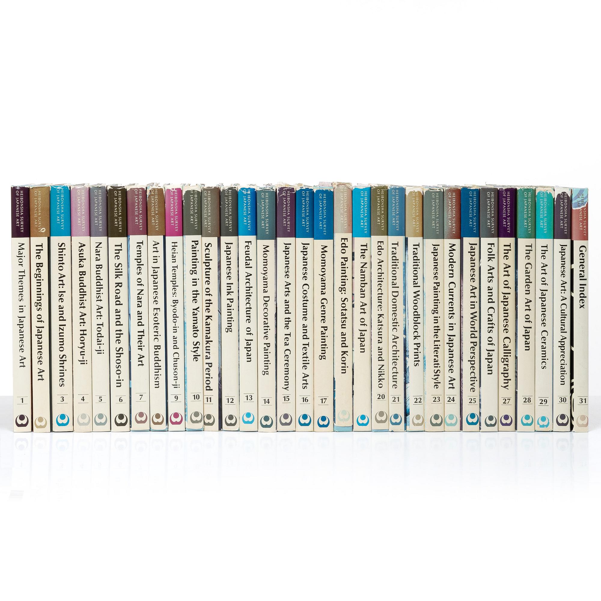 En samlares bibliotek del 2, "Heibonsha Survey of Japanse Art" (31 volymer).