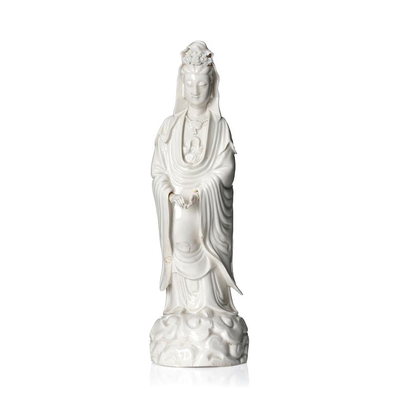 Guanyin, blanc de chine. Qingdynastin, 17/1800-tal.