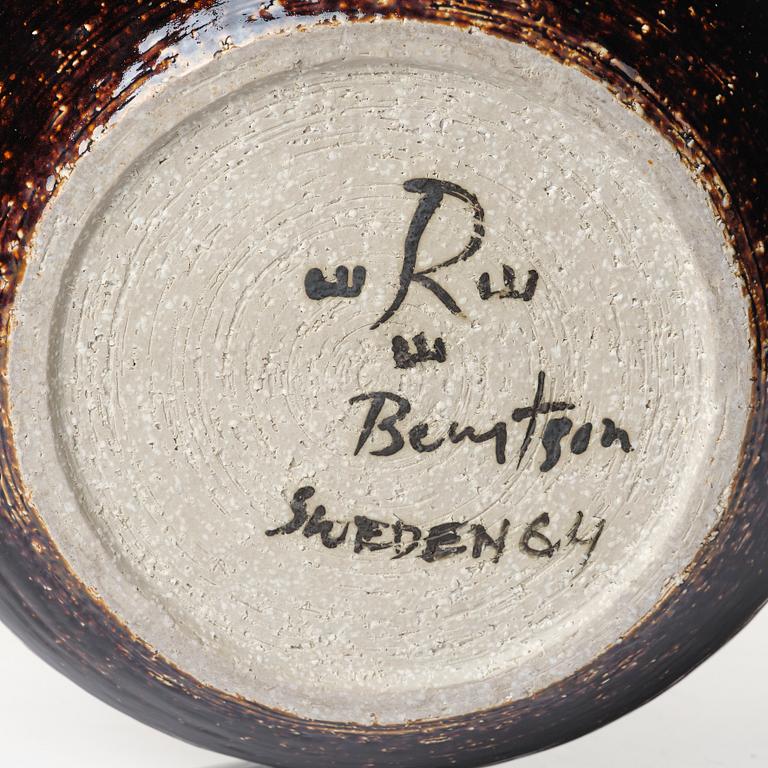 Hertha Bengtson, vase, unique, stoneware, Rörstrand Atelier, 1964.