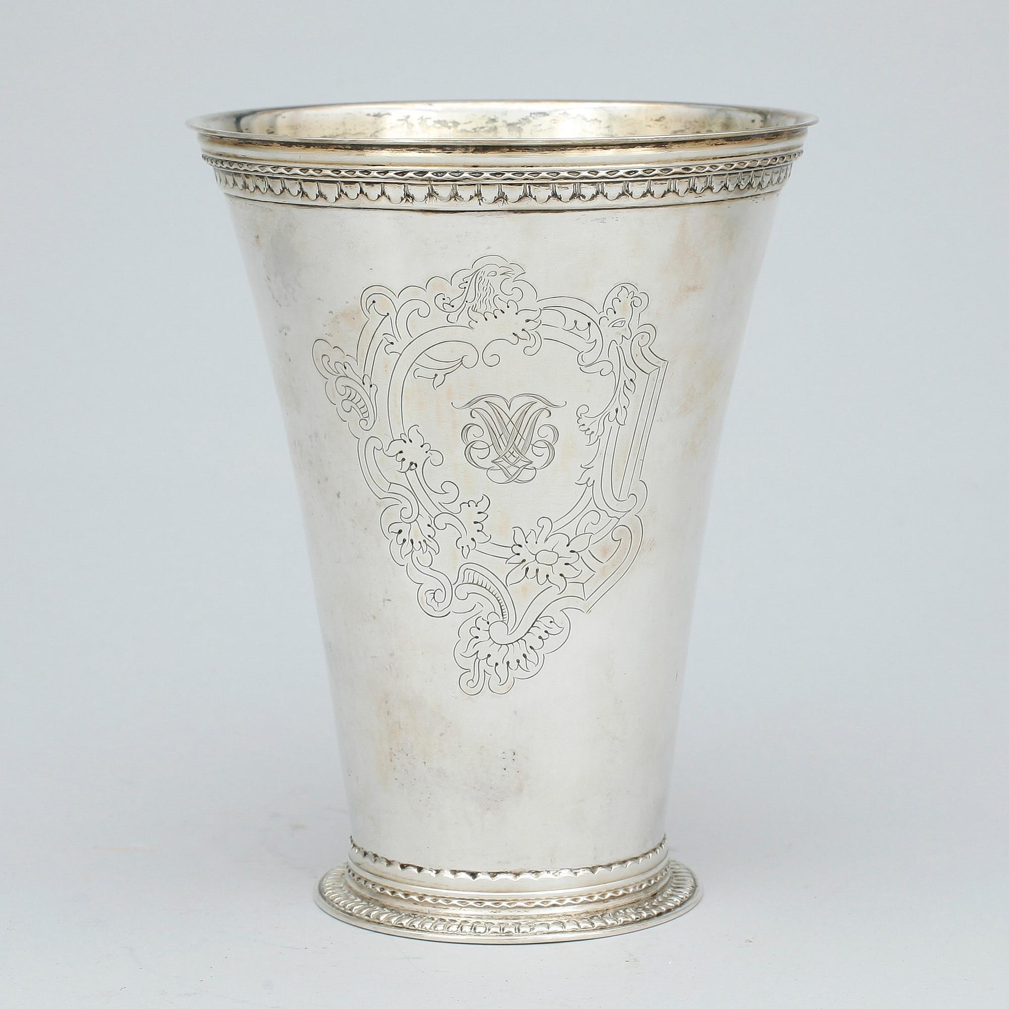 BÄGARE, silver, K. Anderson, Stockholm 1931. Vikt ca 466 gram.