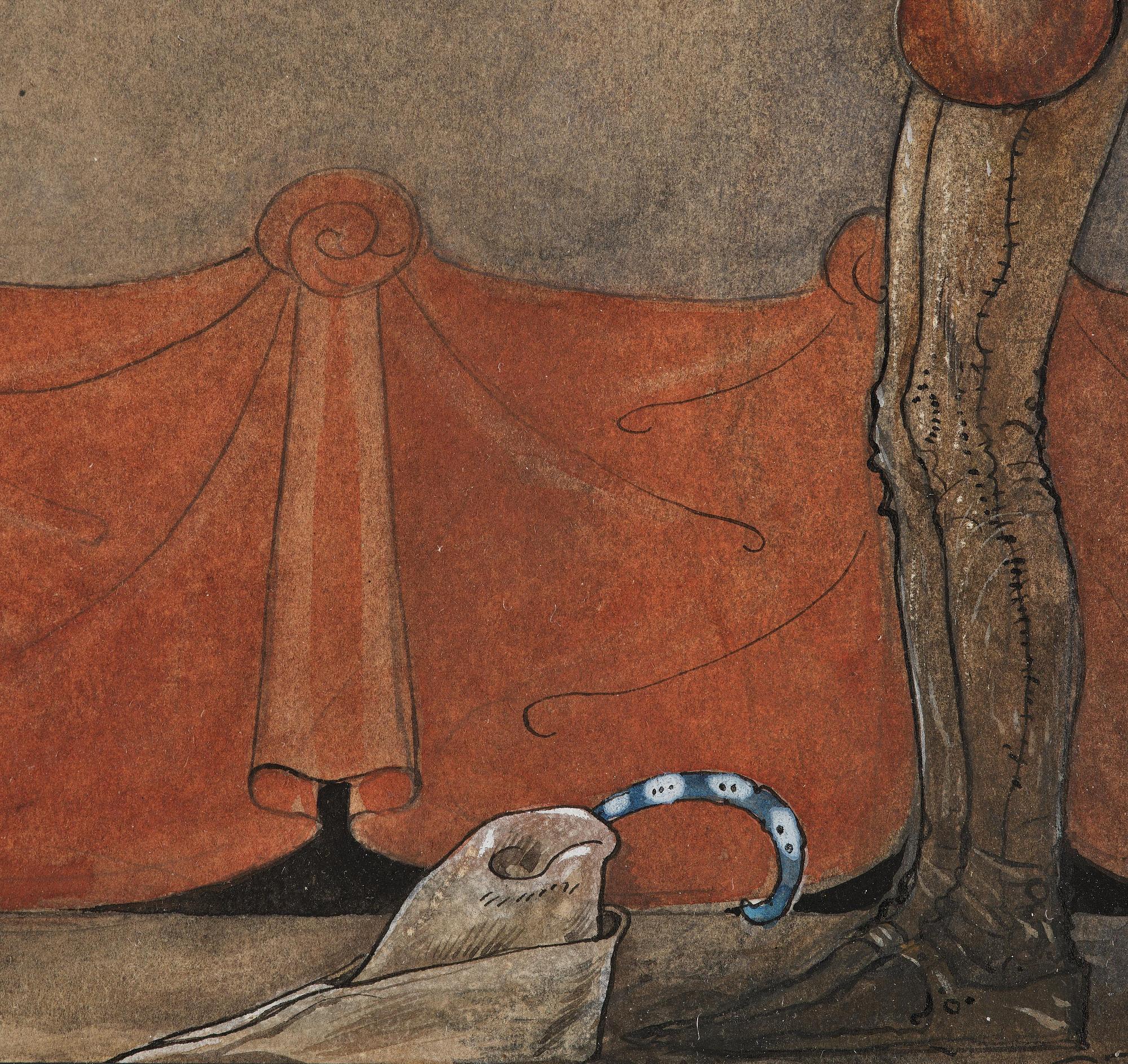 John Bauer, "Madonnan ger spelmannen sin ena sko" (from "Spelmannen som fick madonnans guldsko").