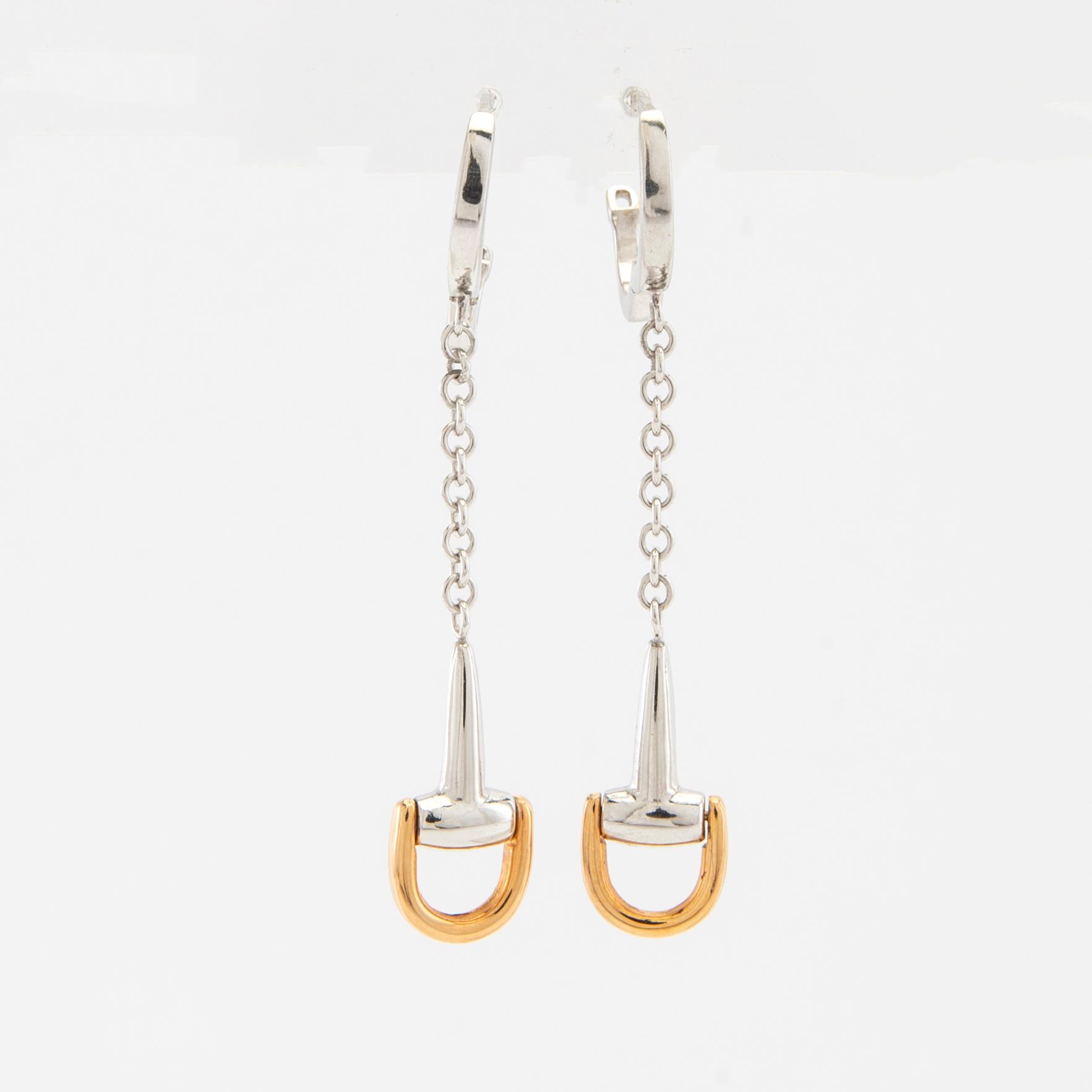 Örhängen ett par 18K rött och vitt guld, Italien.