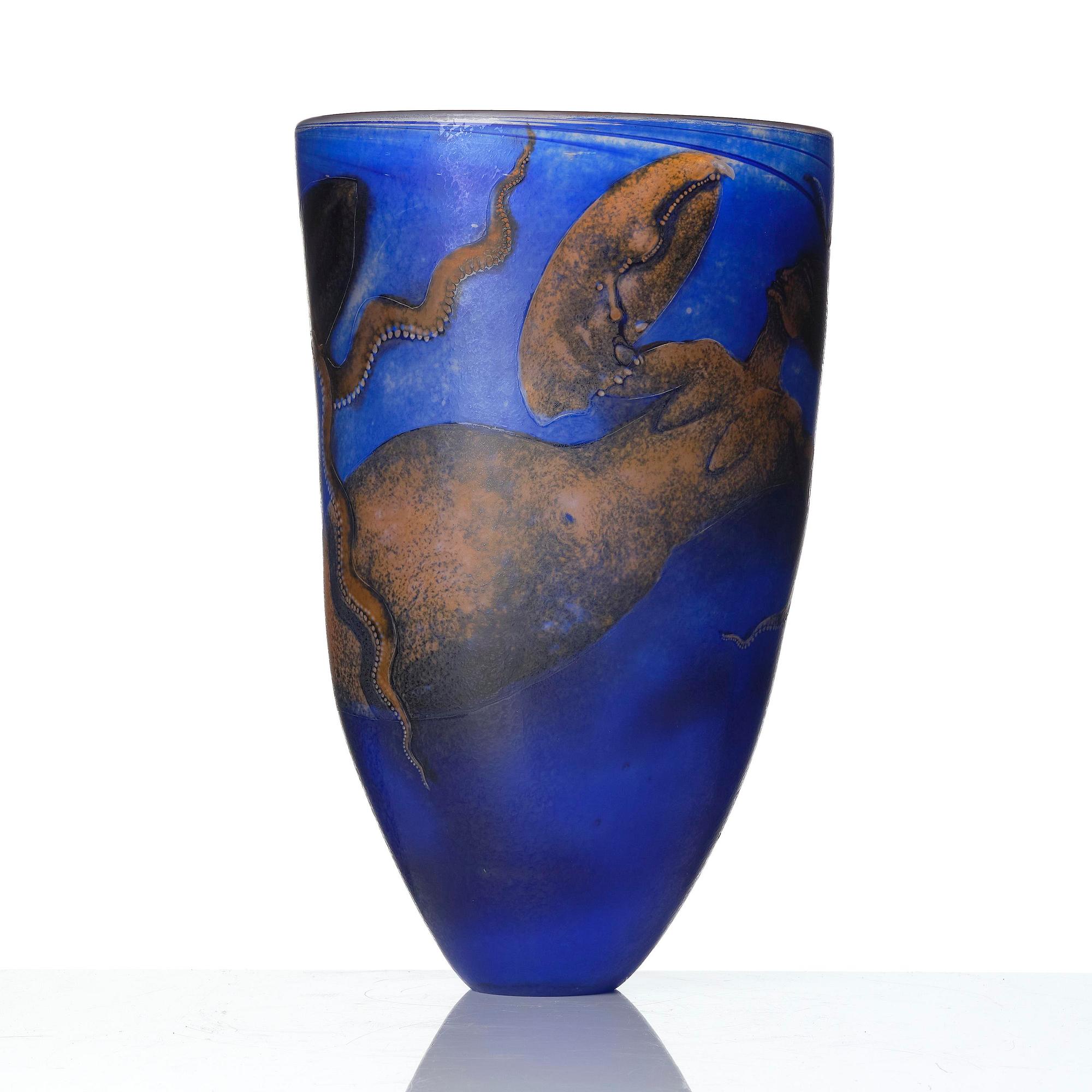 Clare Henshaw, vas, glas, egen studio, Storbritannien, daterad 1990.