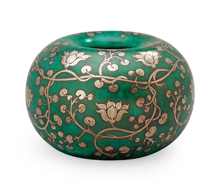 A Wilhelm Kåge Argenta stoneware jar, Gustavsberg 1934.