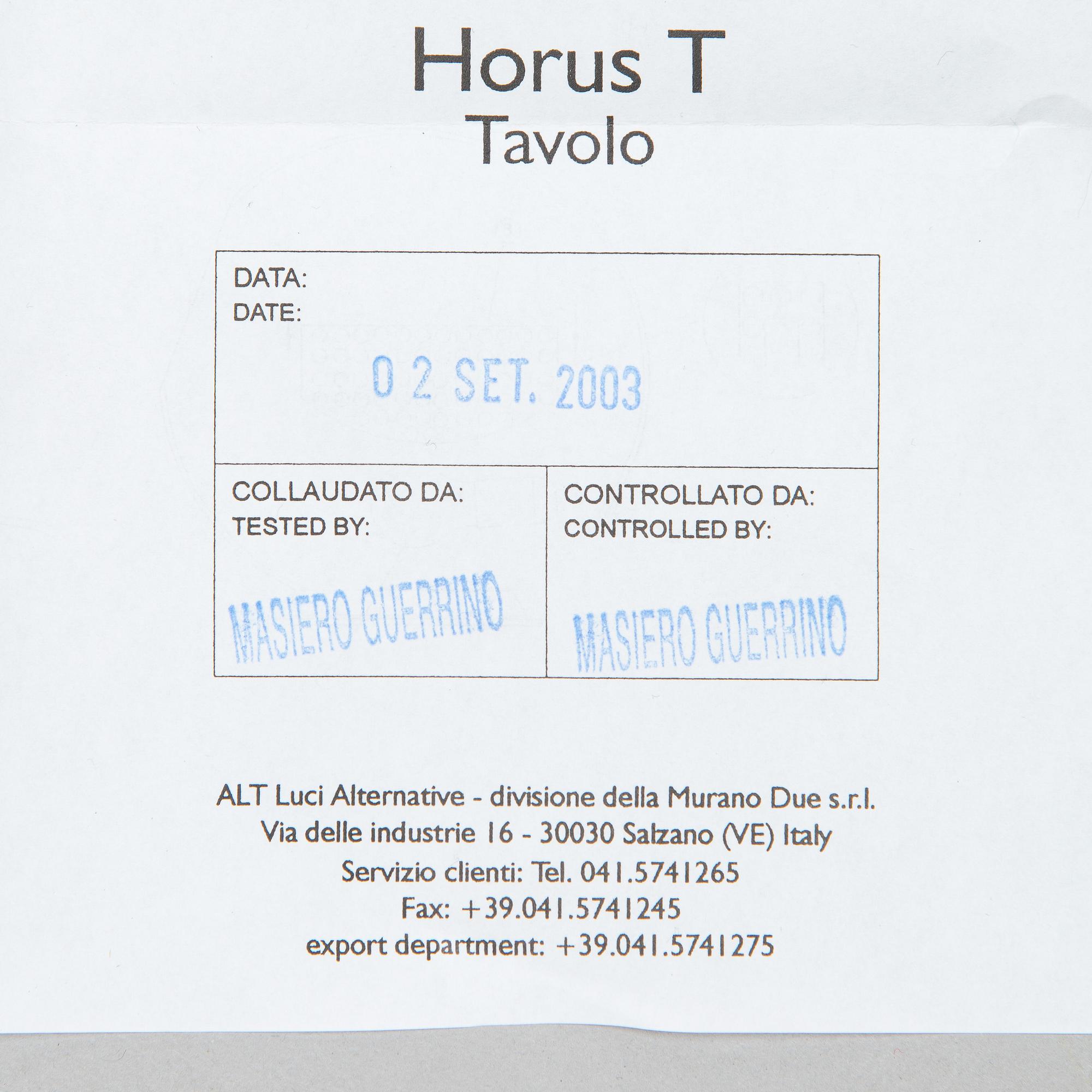 Manuela Bucci & Silvia Schwarzer, a 21st century "Horus" table light for ALT Luci Alternative, Murano, Italy.