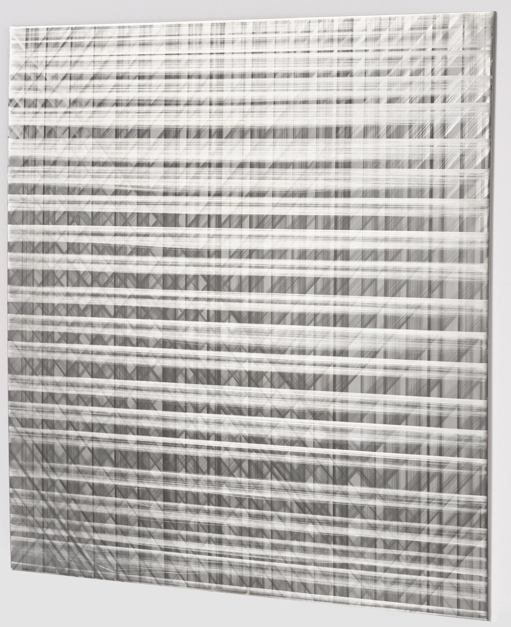 Sophie Tottie, "White Lines (steel drawing) rattan texture".