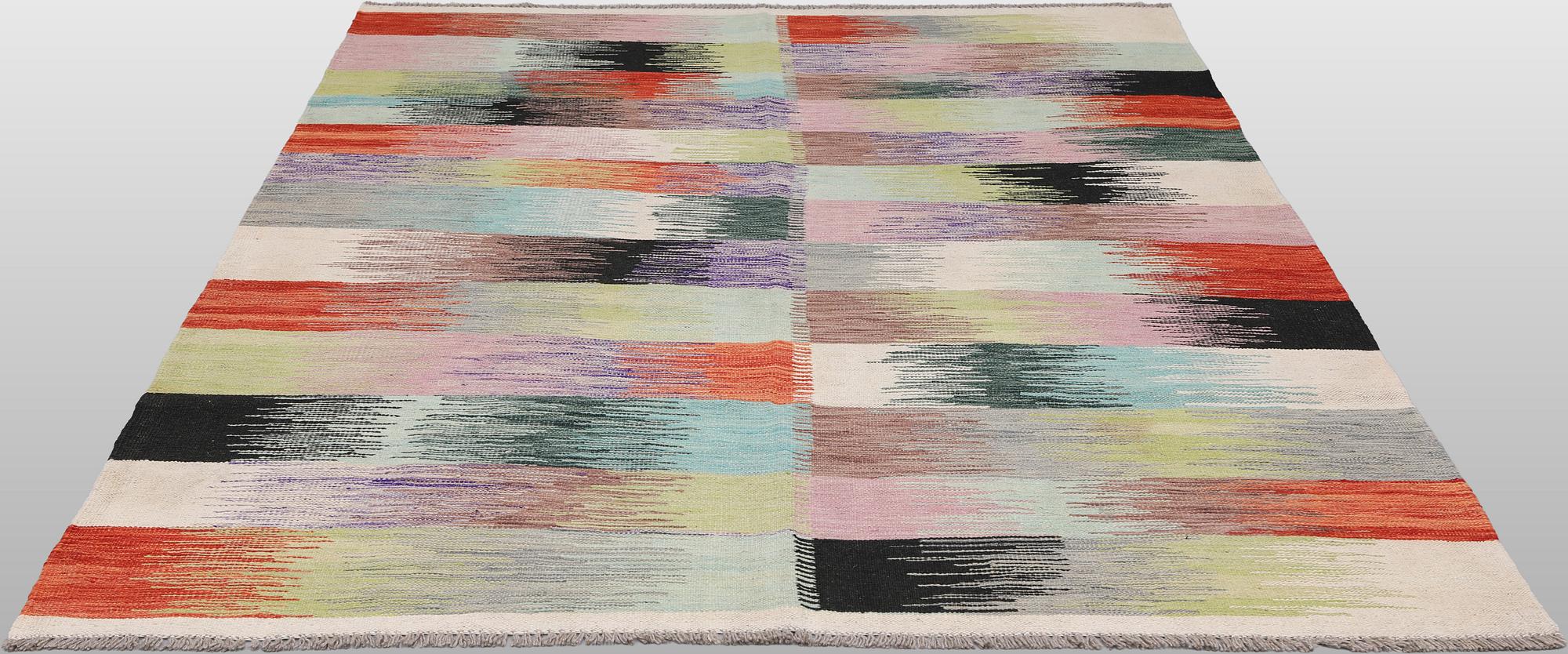 Matta, Kelim, modern design, ca 242 x 172 cm.