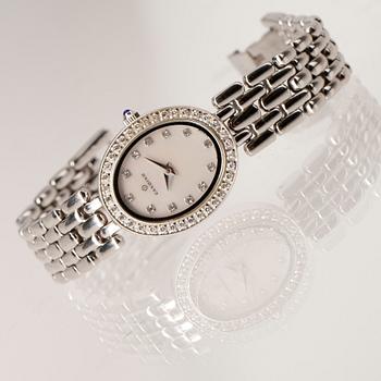 ARMBANDSUR, dam. Candino. Kvartsurverk. Stål, pärlemor, syntetiska ädelstenar.