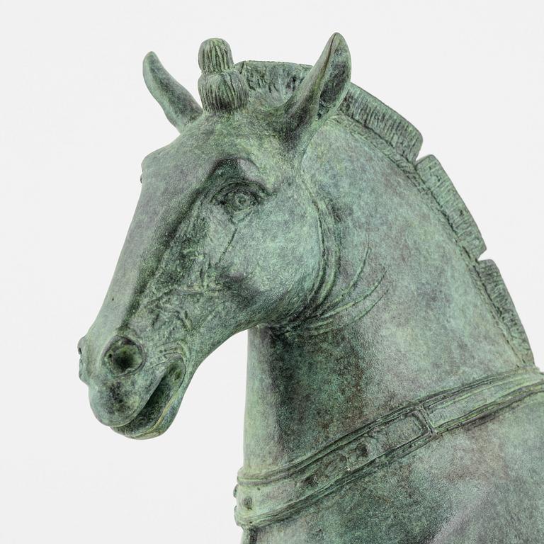 A patinated bronze sculpture after the Horses of Saint Mark.
