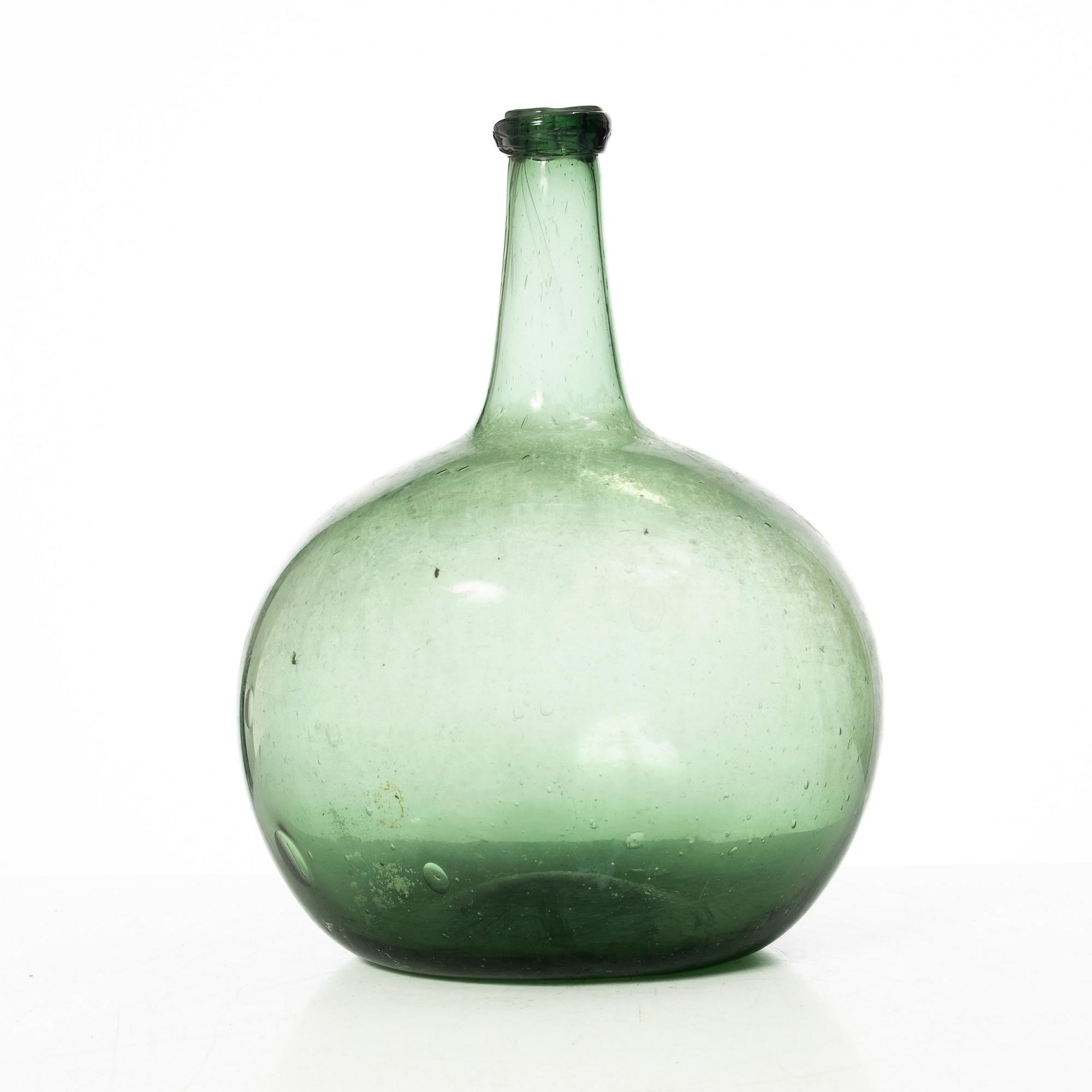 Bottle, glass, folk art, 17th-18th century.