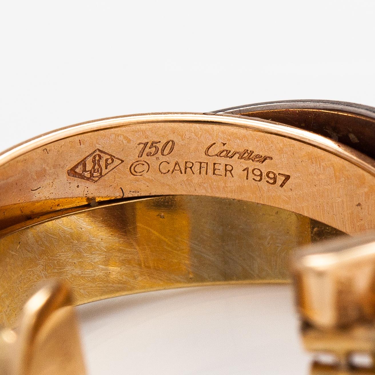 Cartier, A pair of 18K gold earrings "Trinity". Marked Cartier 1997, NY030.