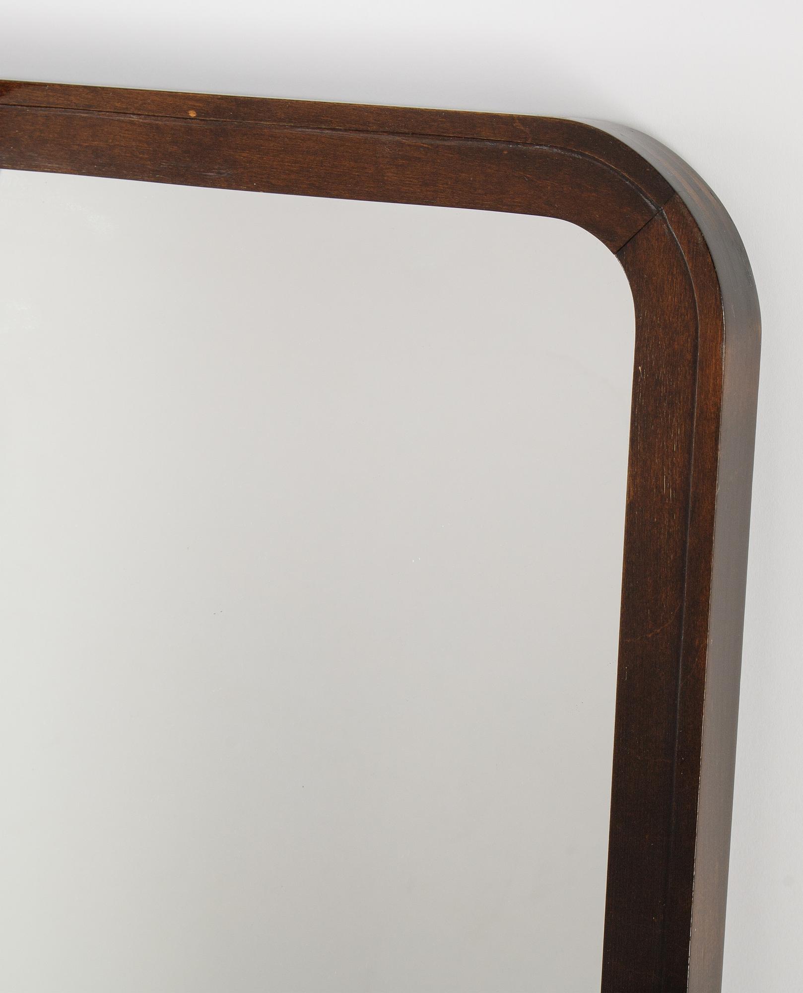 A stained birch mirror, 1930's.