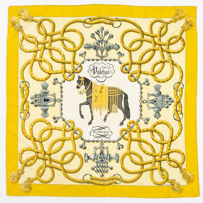 Hermès, a 'Palefroi' silk scarf.