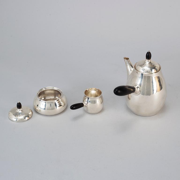 GEORG JENSEN, kaffeservis, 3 delar, sterlingsilver. Köpenhamn, Danmark, efter 1945, design nr 80.