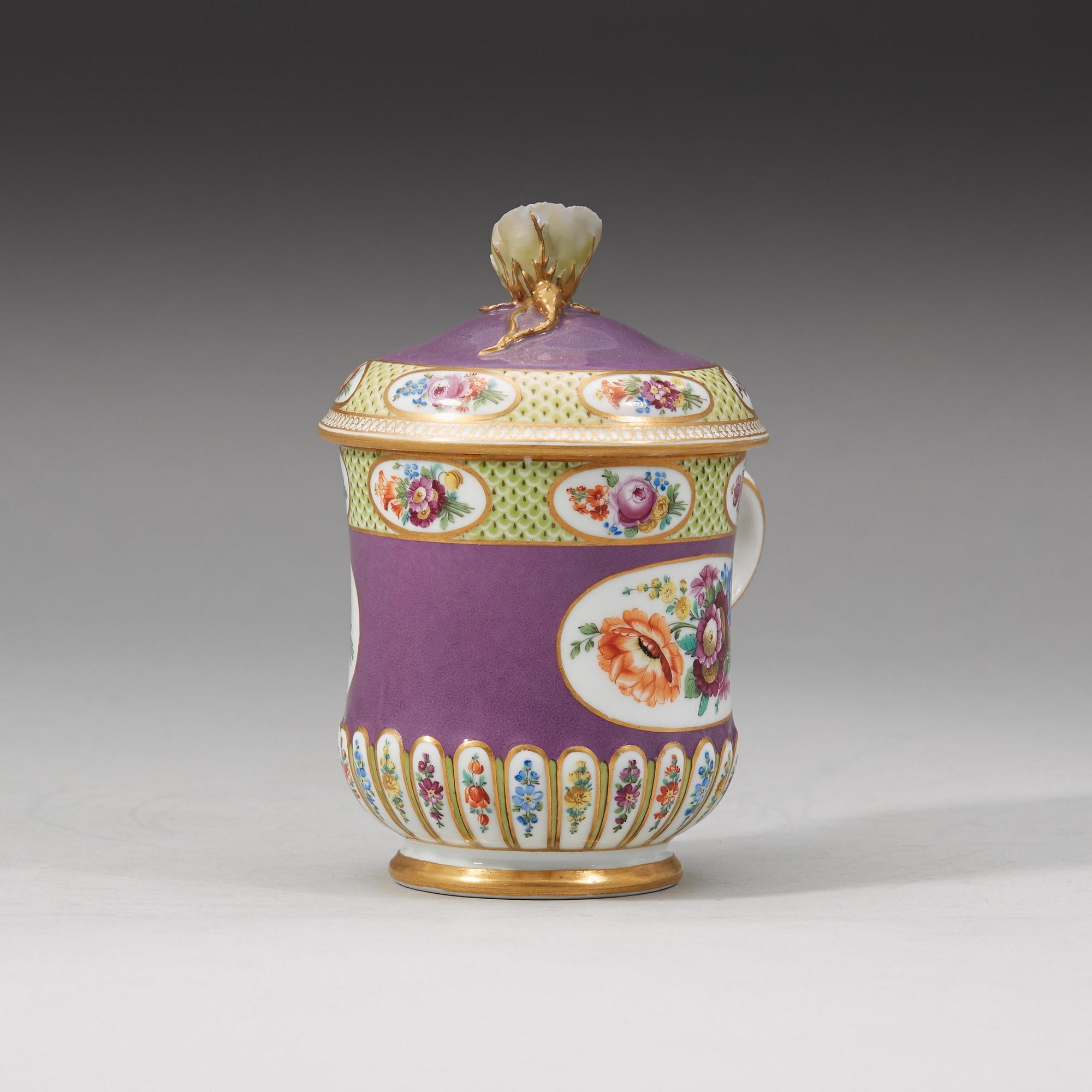 Meissen, A Meissen cup with cover, period of Marcolini (1774-1814).