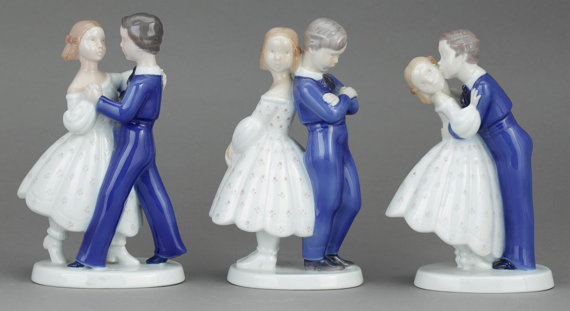 FIGURINER, 6 st, porslin, Bing & Gröndahl / Royal Copenhagen.