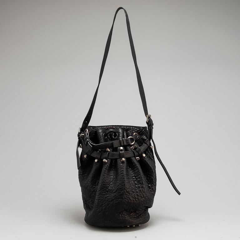ALEXANDER WANG, 'Diego' leather and studs bucket bag.