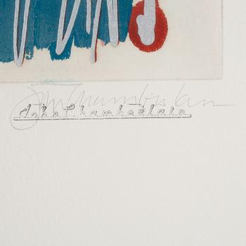 John Chamberlain, färgetsning & serigrafi, 3 st, signerade 4/27.