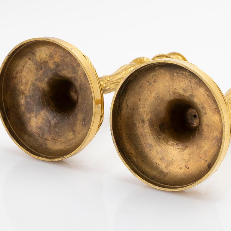 Ljusstakar, ett par, empirestil, 1800-tal.