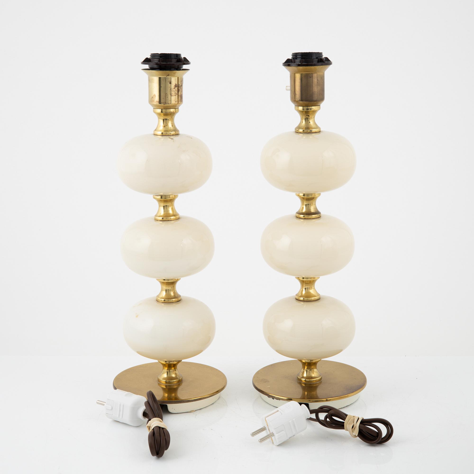 Bordslampor, ett par, Tranås Stilarmatur, 1970-tal.