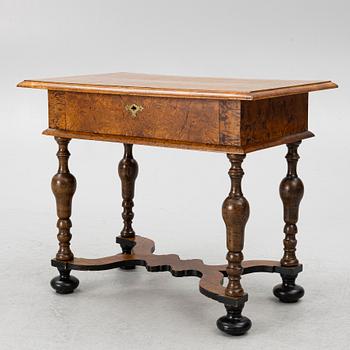 A Swedish late Baroque burr-alder table, first part 18th century.
