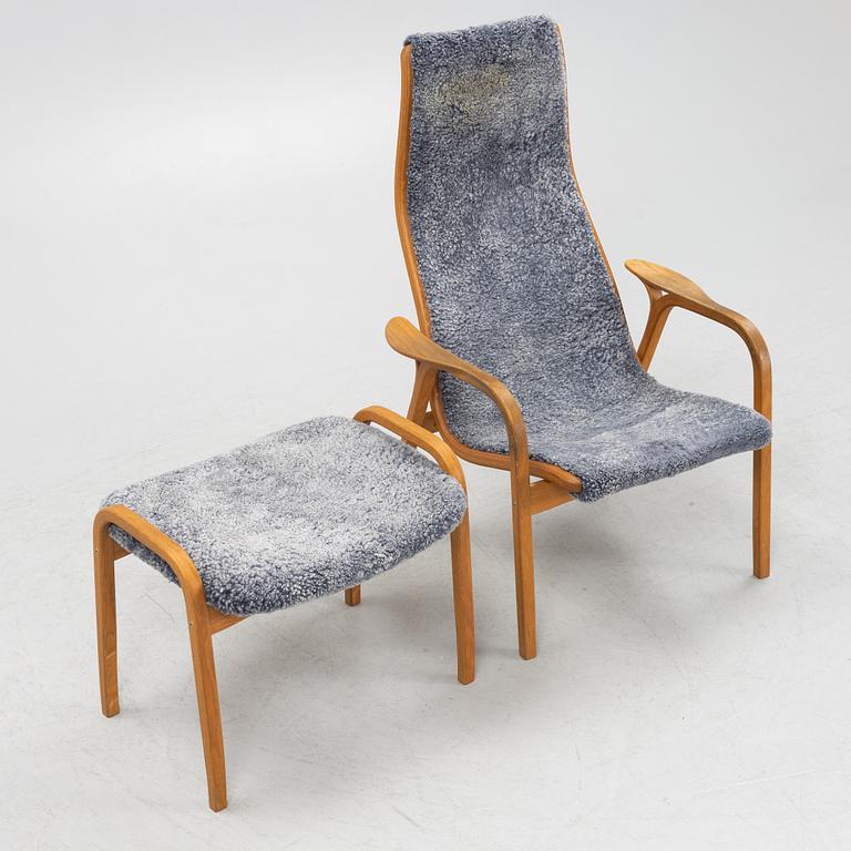 Yngve Ekström, a 'Lamino' armchair with ottoman, Swedese, Sweden.