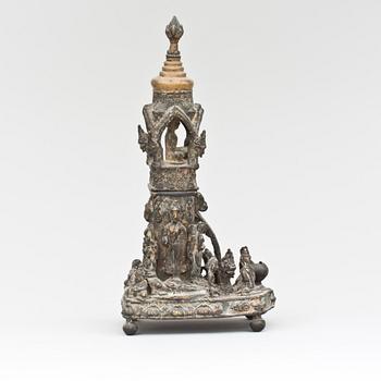 SKULPTUR, tempelbyggnad. Thailand.