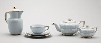 TESERVIS, porslin, "Grand", Arthur Percy, Upsala-Ekeby, omkring 1900-talets mitt.