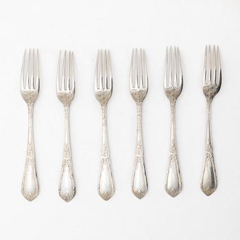 Bordsgafflar, 6 st, silver, Moskva, Ryssland 1908-26.