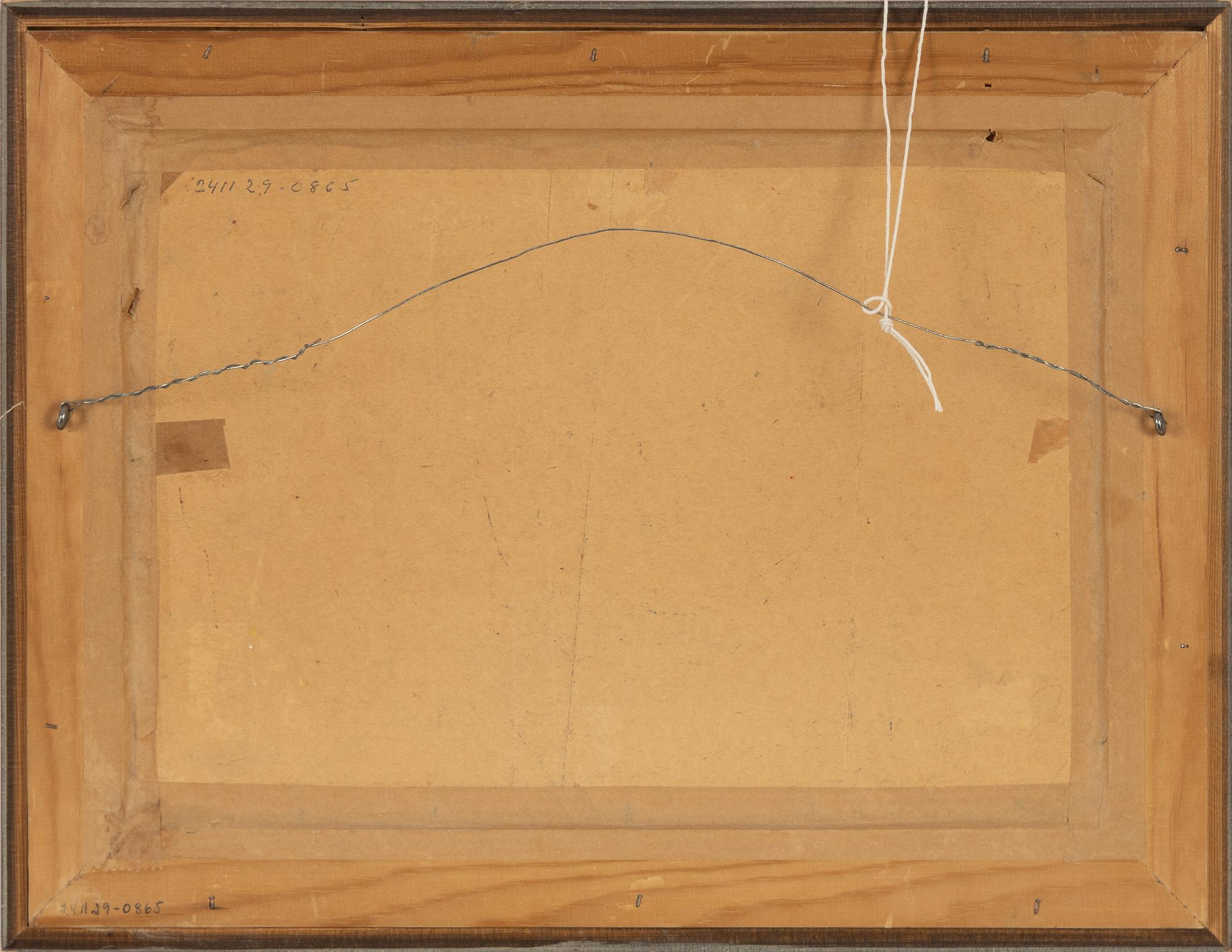 Carl Gunnar von Gegerfelt, gouache på papp-pannå, signerad.