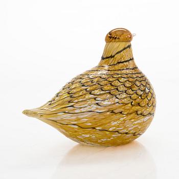 Oiva Toikka, a 'Summer Grouse' glass bird, signed O. Toikka Nuutajärvi.