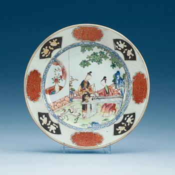 1521. TALLRIKAR, sex stycken, kompaniporslin. Qing dynastin, Qianlong (1736-95).
