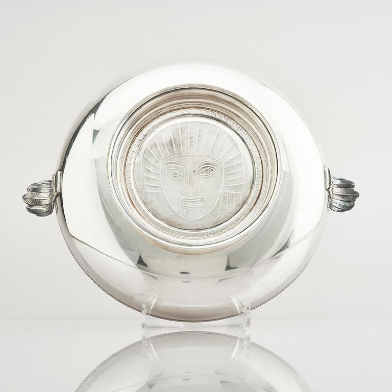 Wolter Gahn, skål, nysilver, Swedish Grace, Karl Wojtech, Stockholm, 1920-tal.