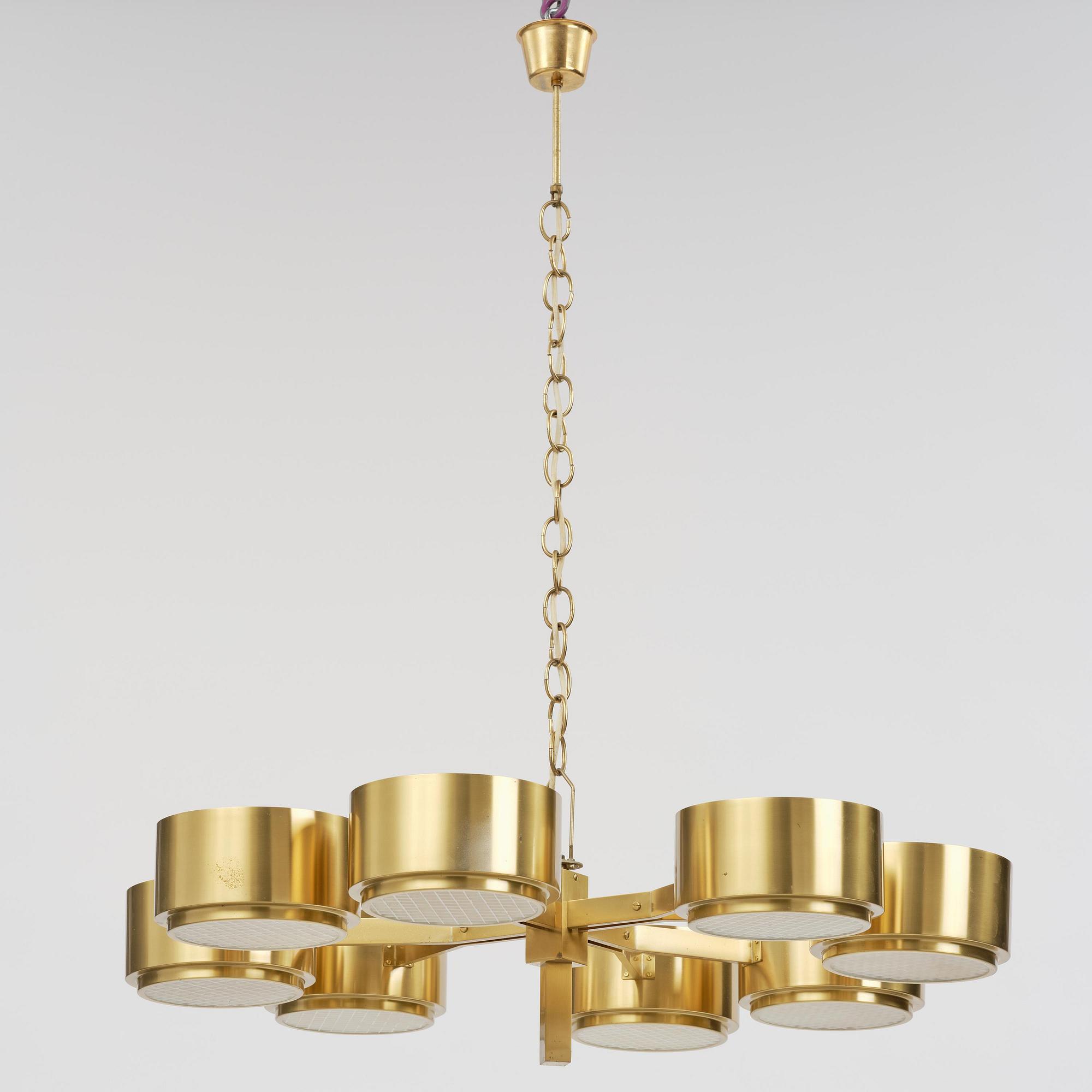 Hans-Agne Jakobsson, taklampa, modell "T 493/8", Hans-Agne Jakobsson AB, Markaryd, 1970-tal.