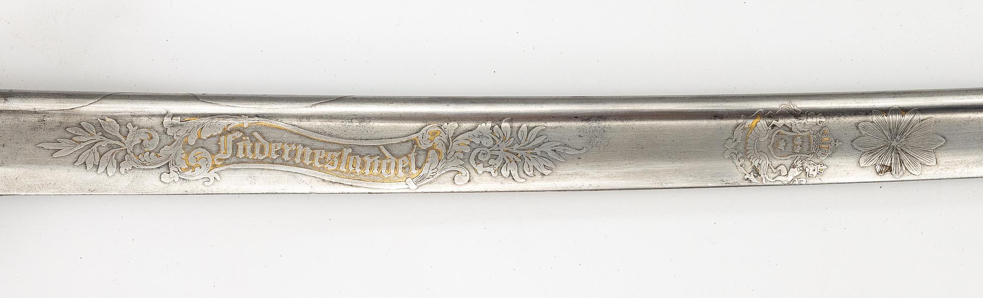 Sabel, svensk, m/1859 för infanteriofficer, med balja.