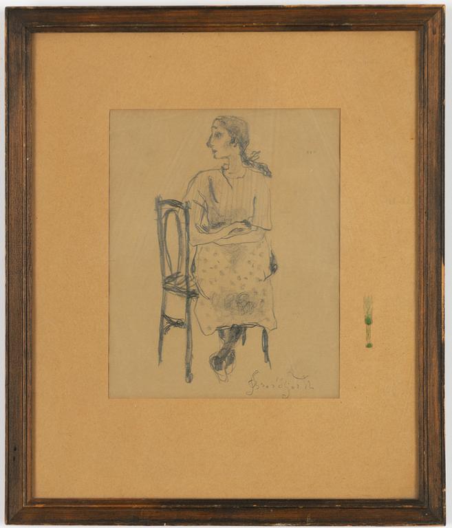 Bror Hjorth, Young Woman on a Chair.