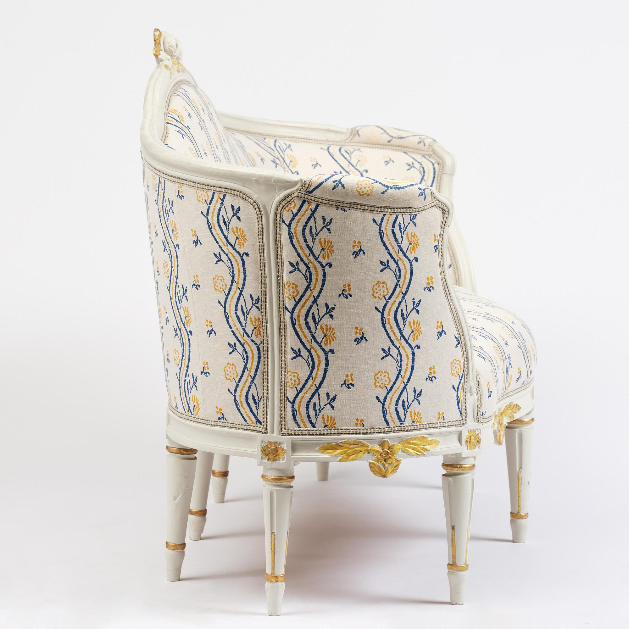 Soffa, Stockholmsarbete, sent 1700-tal, Gustaviansk.