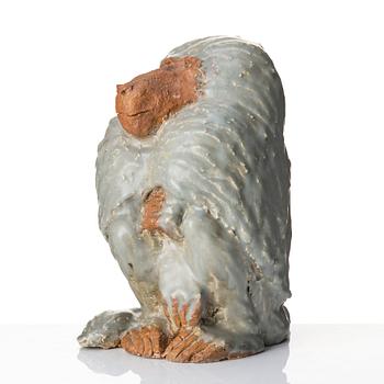 Michael Schilkin, a stoneware sculpture of a monkey, Arabia, Finland, probably 1940s.