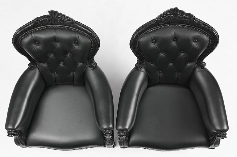 Maarten Baas, a pair of “Smoke Armchairs”, Moooi, the Netherlands, post 2002.