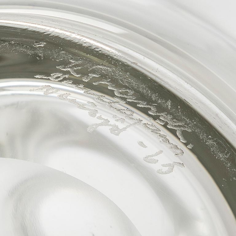 Kaj Franck, a glass vase, signed K. Franck Nuutajärvi Notsjö -65.