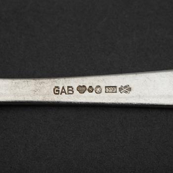 JACOB ÄNGMAN, bestickservis, 36 delar, silver, modell "Rosenholm", GAB, Stockholm 1950-tal.