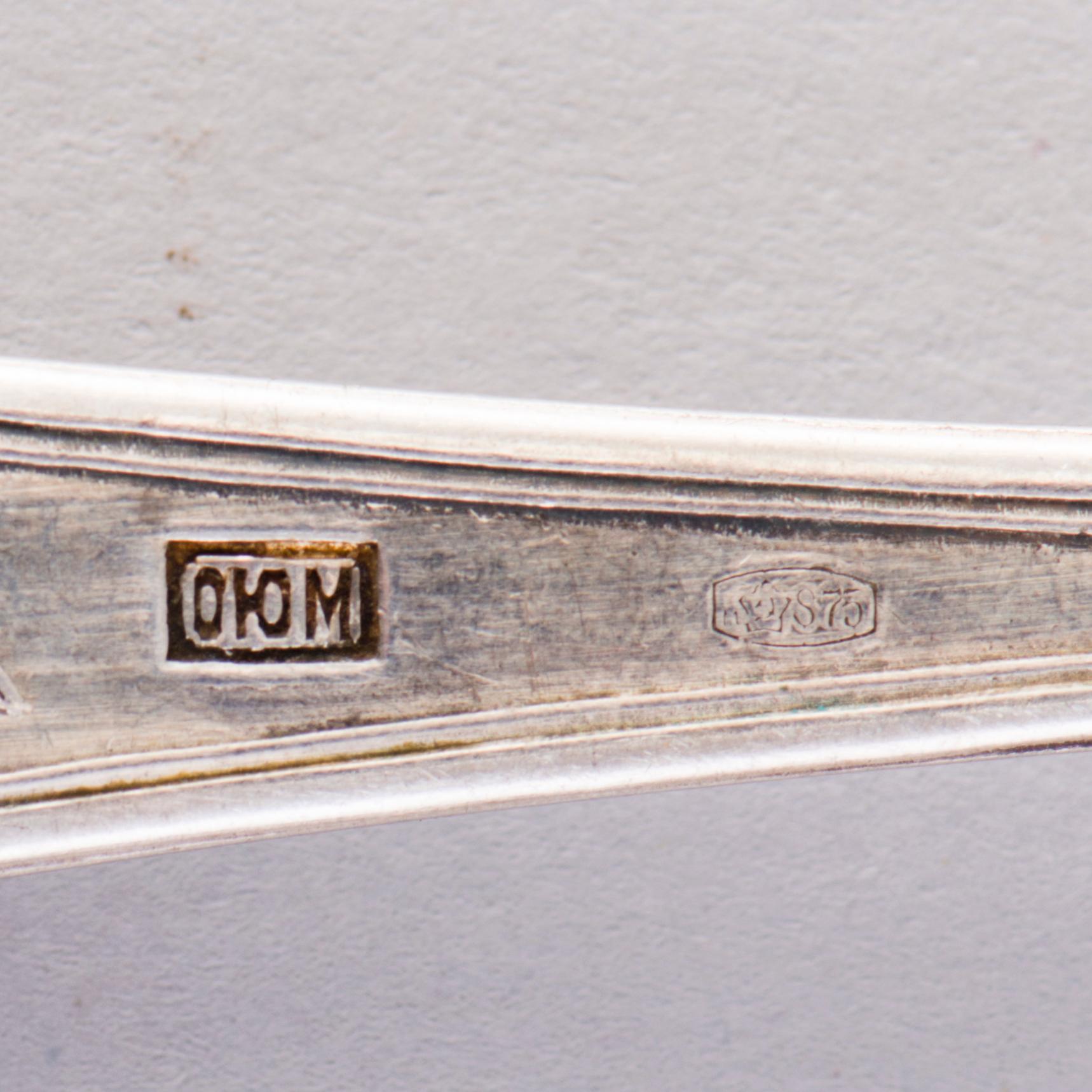 Three sets of silver spoons, totally 18 pieces, Soviet Union hallmarks.