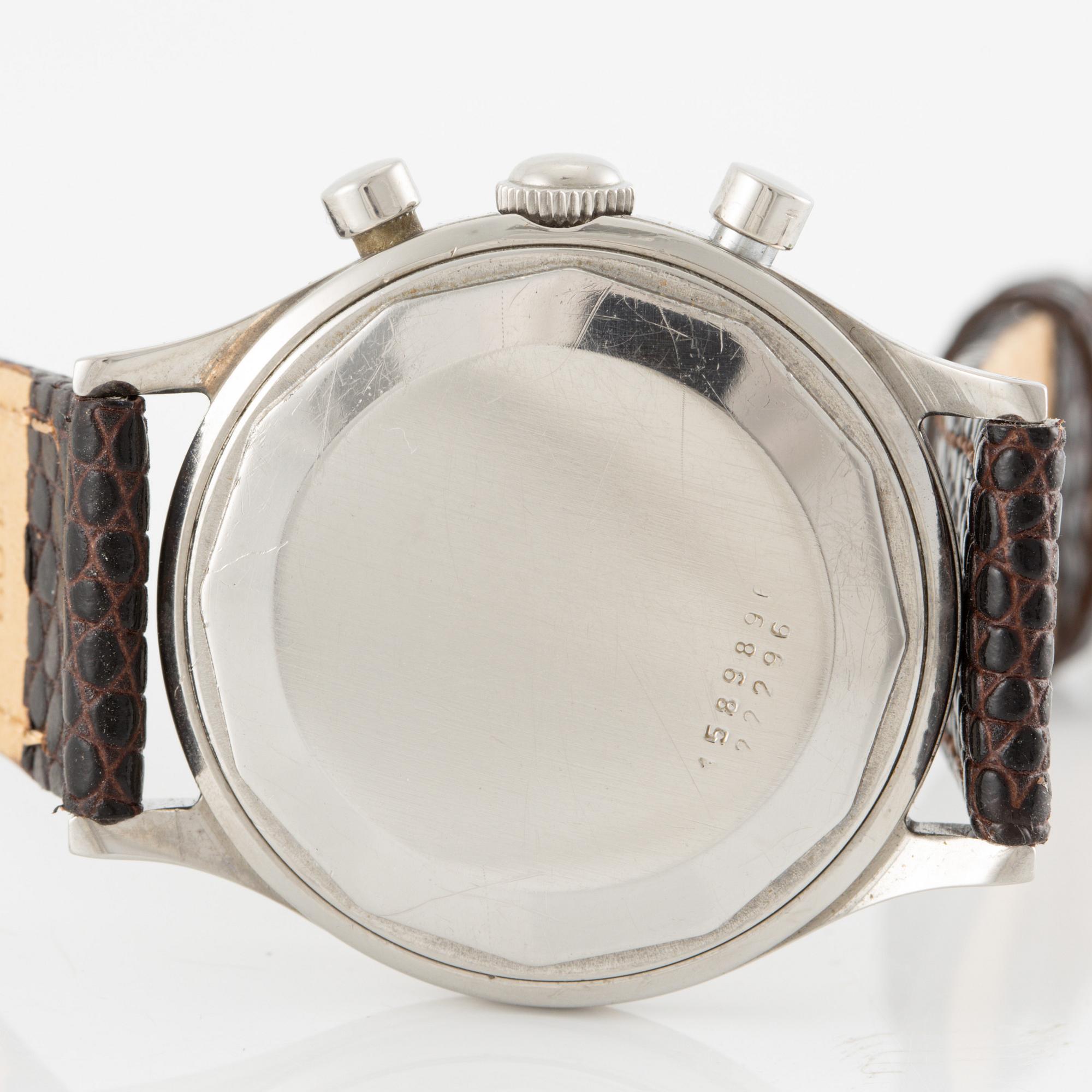 Universal Genève, Uni-Compax, chronograph, wristwatch, 35 mm.