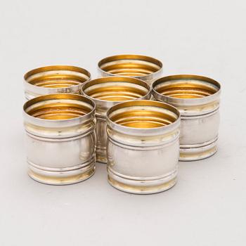 Six silver beakers by Kultakeskus, Hämeenlinna Finland 1991.