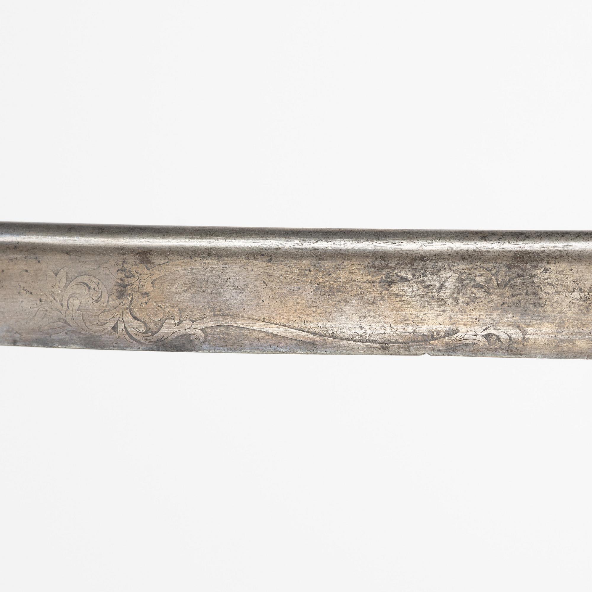 Sabre, Swedish, 1859 pattern for infantry officer, with scabbard.
