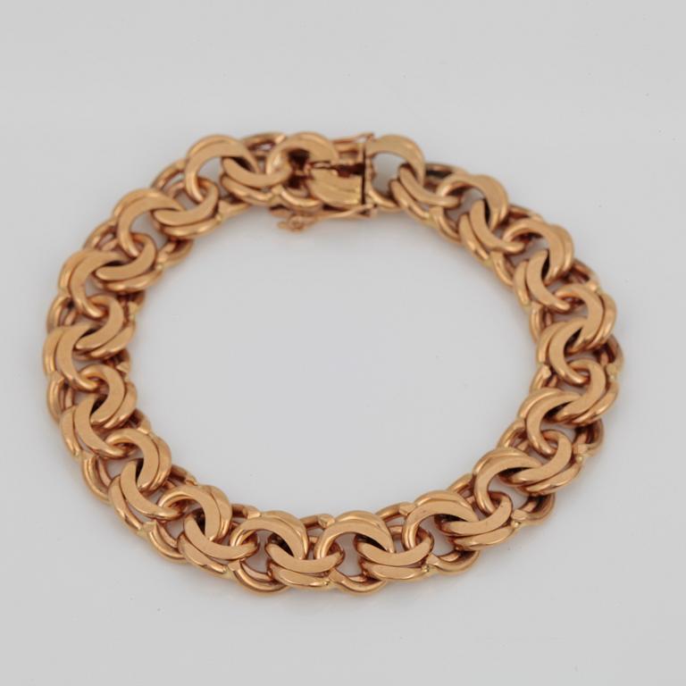 ARMLÄNK, 18 k guld, Stockholm, 1973. Vikt ca 43 g.