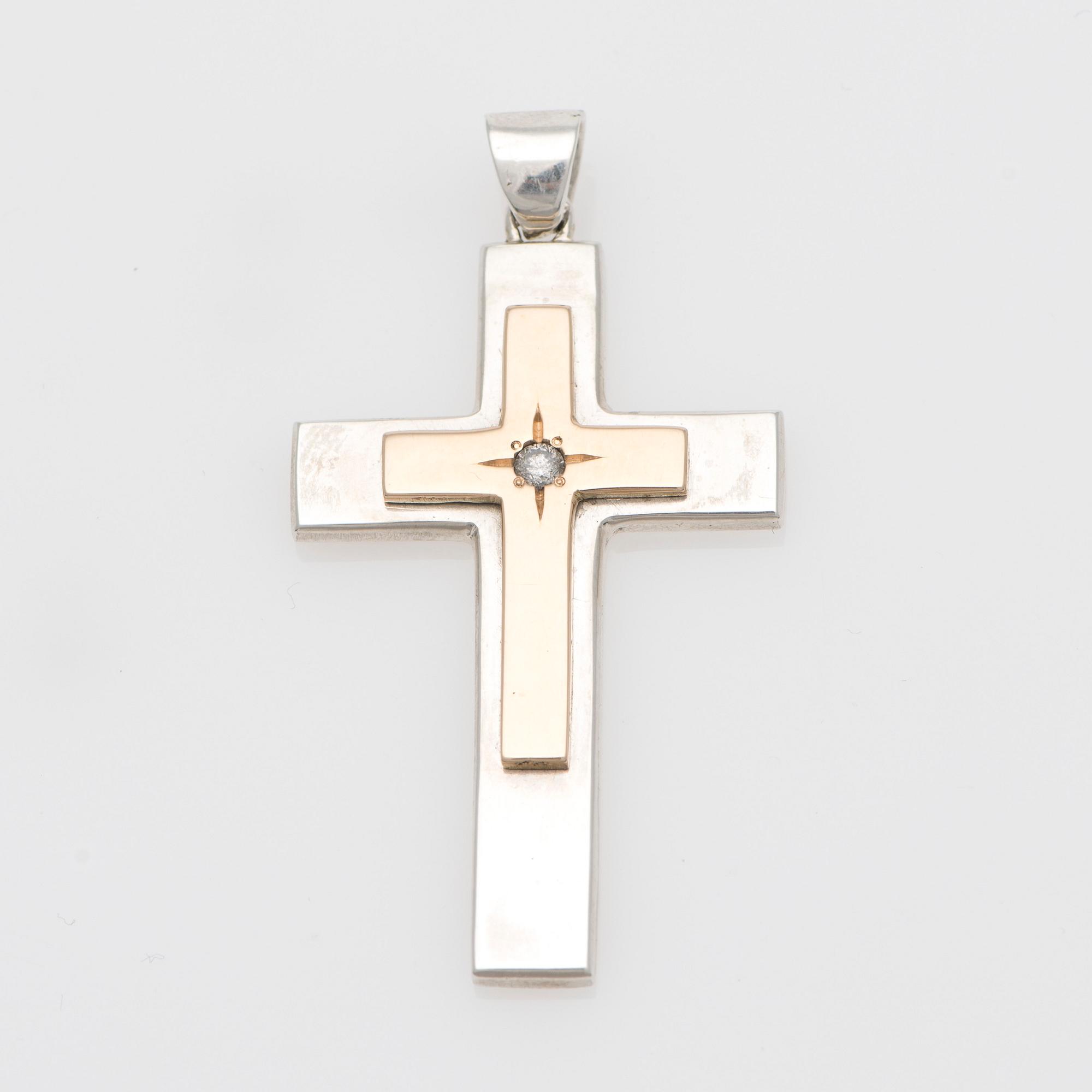 HÄNGE, 14K guld/sterling silver, diamant 0,13 ct.