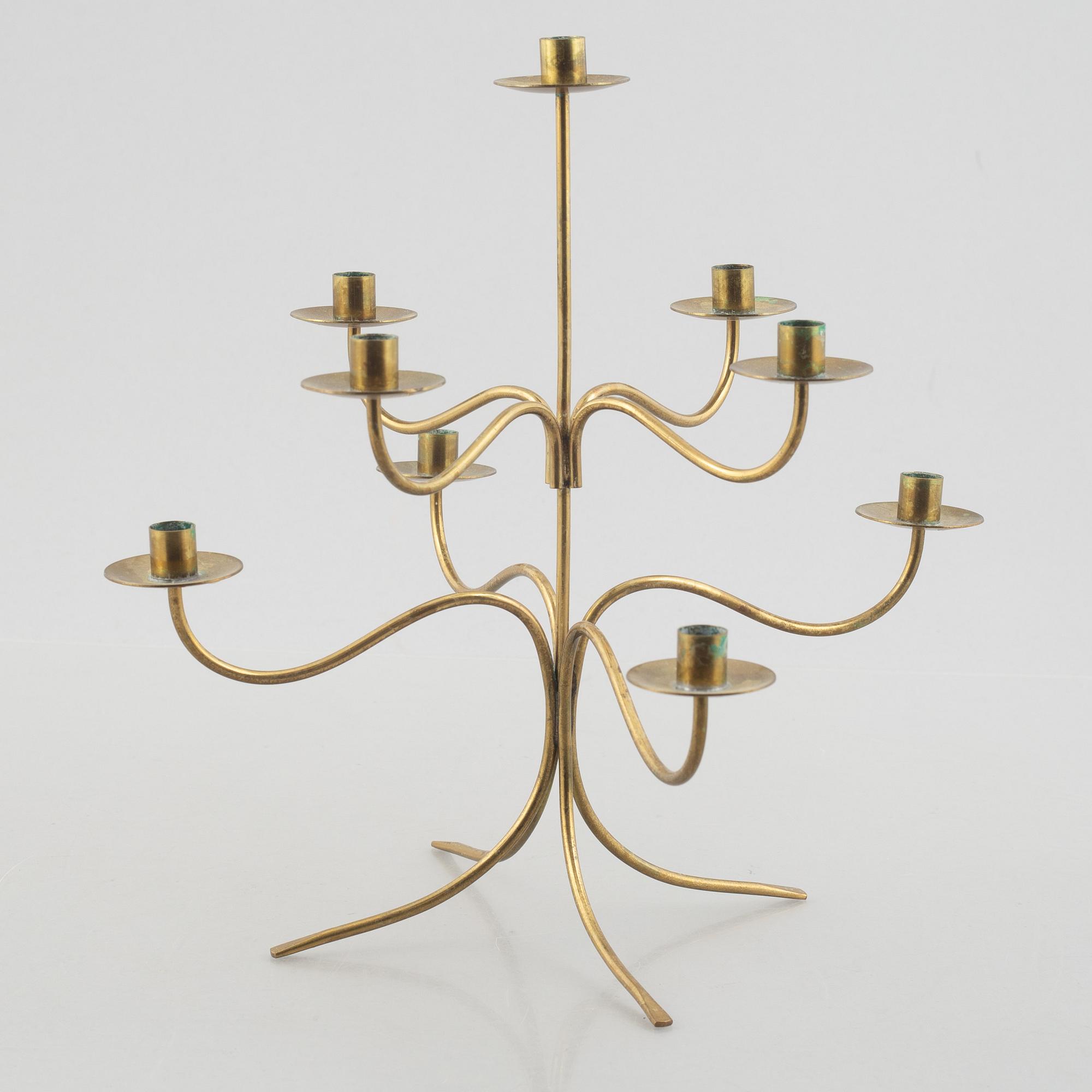 Josef Frank, a model 2454 brass candelabra, Firma Svenskt Tenn.